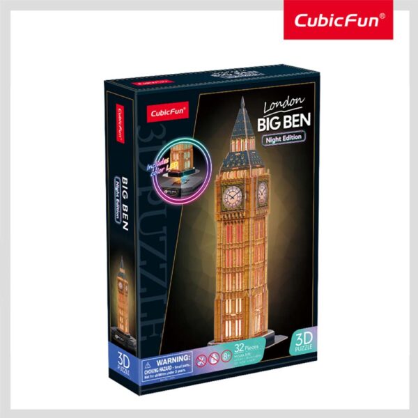 CUBICFUN - PUZZLE 3D BIG BEN EDITIE LUMINOASA 32 PIESE - CUL537h