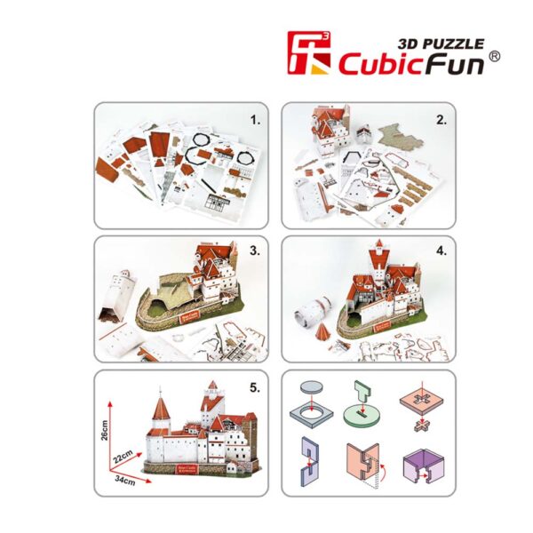 CUBICFUN - PUZZLE 3D CASTELUL BRAN 93 PIESE - CUMC150h