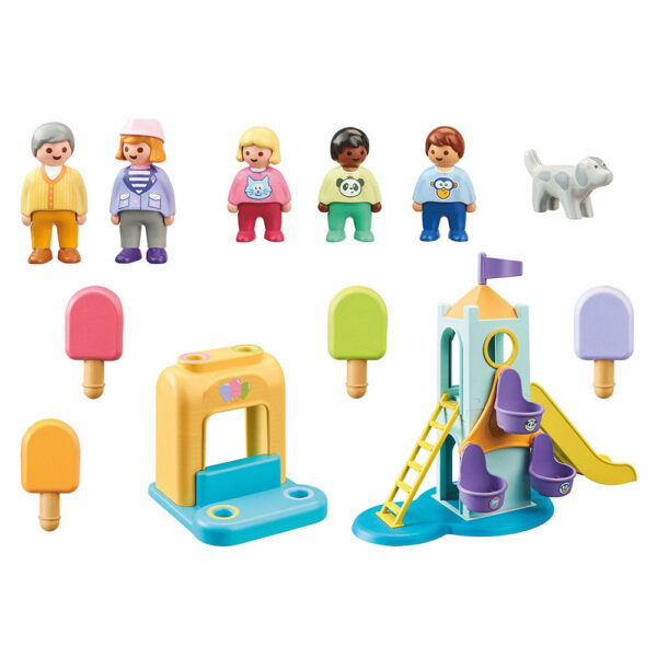 PLAYMOBIL - 1.2.3 CASTEL DE AVENTURA CU STAND DE INGHETATA - PM71326