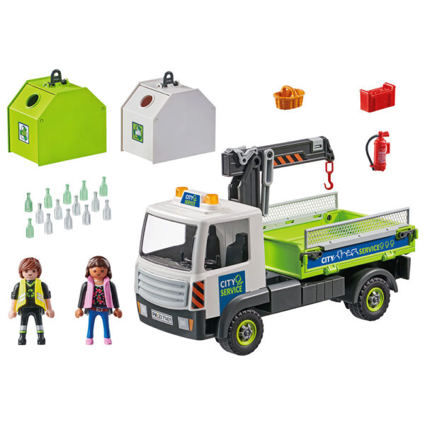 Playmobil - Camion De Reciclare Sticla Cu Container - PM71431