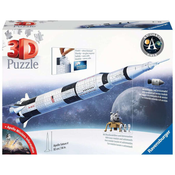 Ravensburger - Puzzle 3d Apollo Saturn V 440 Piese - RVS3D11545