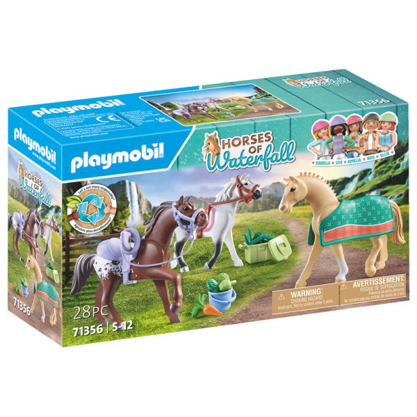 Playmobil - Set 3 Cai Cu Accesorii - PM71356