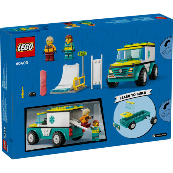 60403-lego-city-2 LEGO City - Ambulanta de urgenta si snowboarder 60403, 79 piese