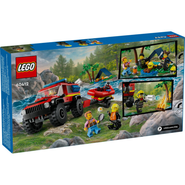 LEGO City - Camion 4X4 si barca de pompieri 60412, 301 piese