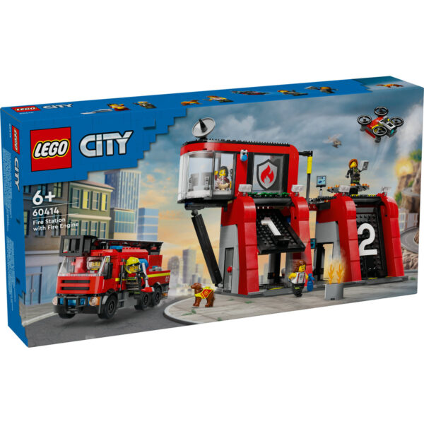 60414-lego-city-1 LEGO City - Statie si camion de pompieri 60414, 843 piese