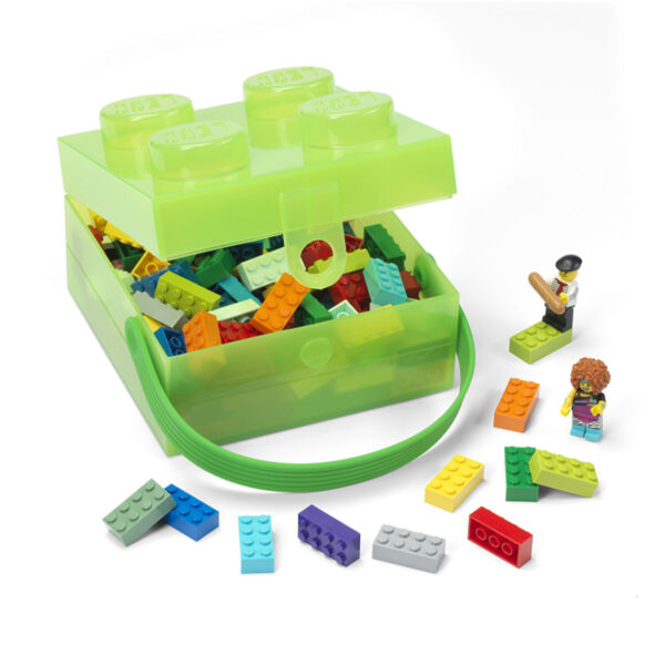 Recipiente alimentare - Cutie LEGO 2x2 - verde transparent 40240008, 0 piese