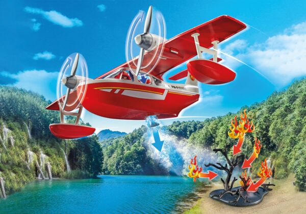Playmobil-AVION ANTINCENDIU CU FUNCTIE DE STINGERE - PM71463