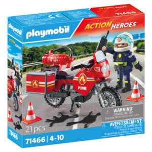 Playmobil-MOTOCICLETA DE POMPIERI LA LOCUL ACCIDENTULUI - PM71466