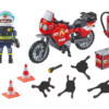 Playmobil-MOTOCICLETA DE POMPIERI LA LOCUL ACCIDENTULUI - PM71466