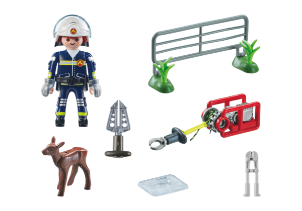 Playmobil-MISIUNEA POMPIERULUI DE SALVARE A ANIMALULUI - PM71467