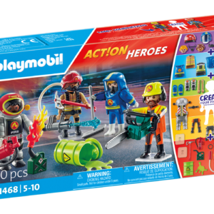 Playmobil-CREEAZA PROPRIA FIGURINA ECHIPA DE POMPIERI - PM71468