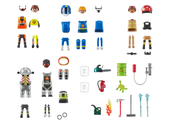 Playmobil-CREEAZA PROPRIA FIGURINA ECHIPA DE POMPIERI - PM71468