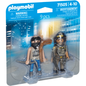 Playmobil-SET 2 FIGURINE POLITIST CU HOT - PM71505