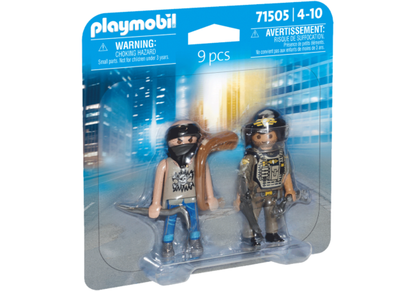 Playmobil-SET 2 FIGURINE POLITIST CU HOT - PM71505