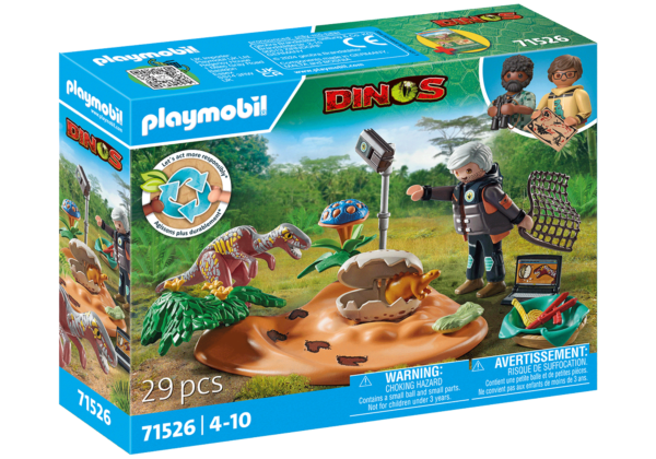 Playmobil-CUIB DE STEGOSAURUS SI HOT DE OUA - PM71526