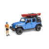 Bruder Jeep Wrangler Rubicon Unlimited cu caiac si figurina - BR02529