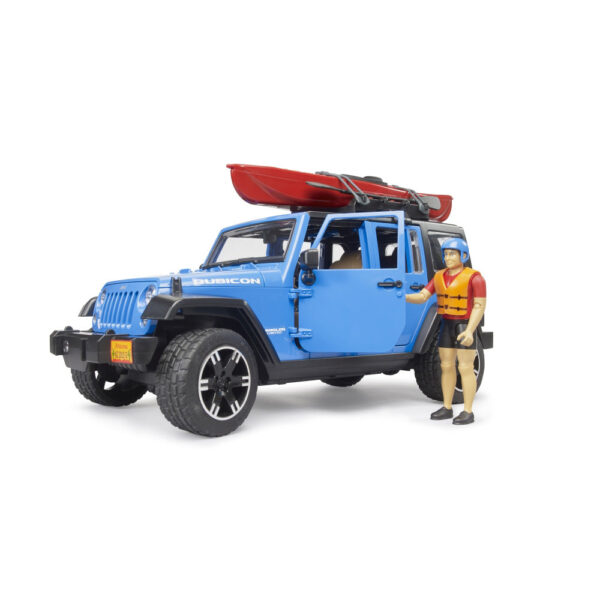 Bruder Jeep Wrangler Rubicon Unlimited cu caiac si figurina - BR02529