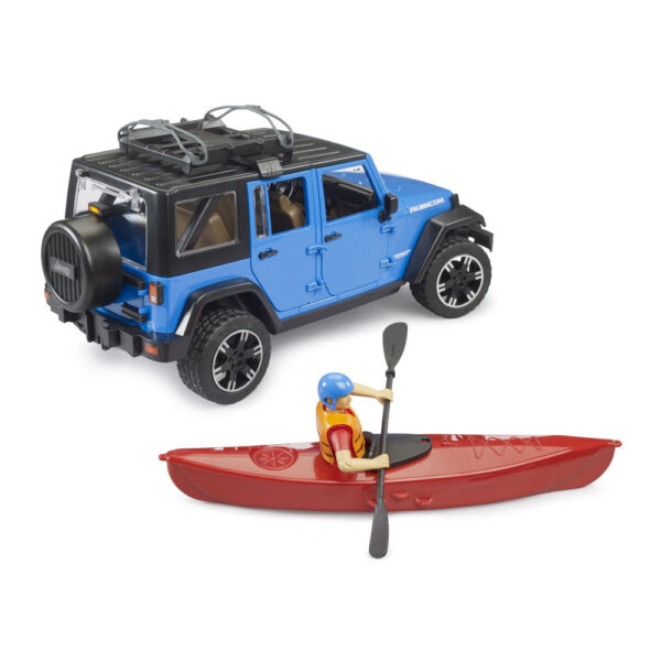 Bruder Jeep Wrangler Rubicon Unlimited cu caiac si figurina - BR02529