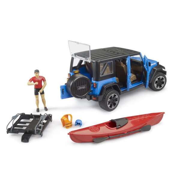 Bruder Jeep Wrangler Rubicon Unlimited cu caiac si figurina - BR02529