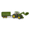 Bruder tractor John Deere 7R 350 cu incarcator frontal si remorca basculanta pe osie - BR03155