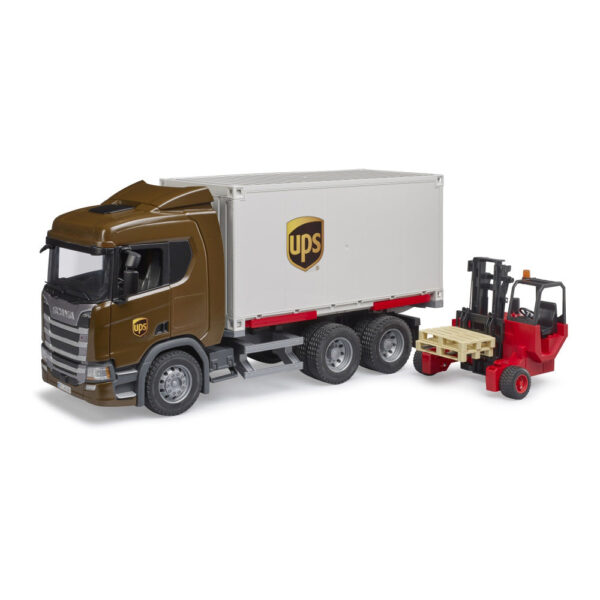 Bruder camion UPS Scania Super 560R si stivuitor - BR03582