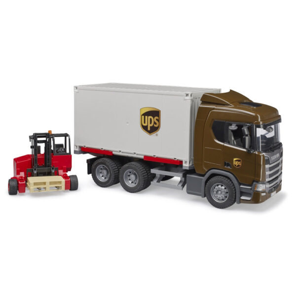 Bruder camion UPS Scania Super 560R si stivuitor - BR03582