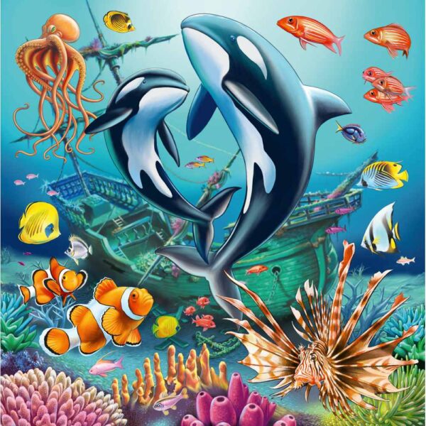 Puzzle animale in lumea subacvatica 3x49 piese - RVSPC00859