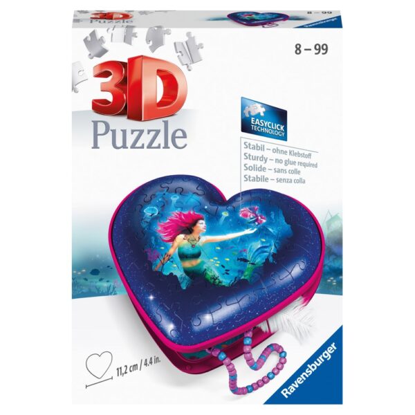 Puzzle 3D cutie inima sirena 54 piese - RVS3D11249