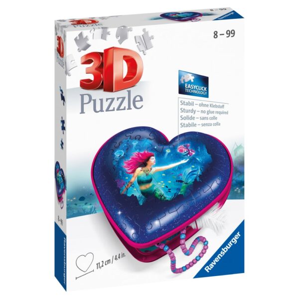 Puzzle 3D cutie inima sirena 54 piese - RVS3D11249