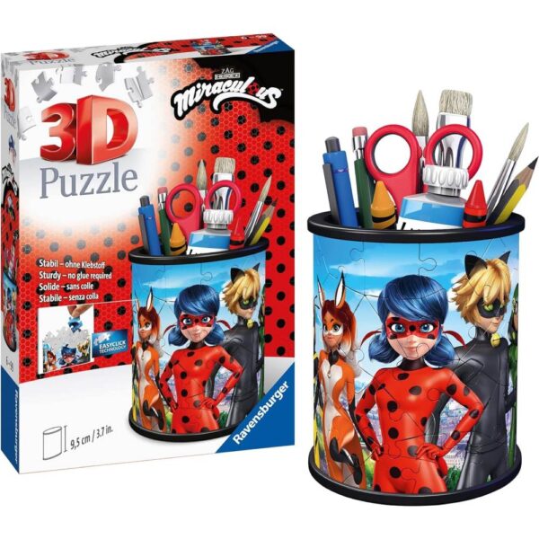 Puzzle 3D suport pixuri Miraculous 54 piese - RVS3D11278