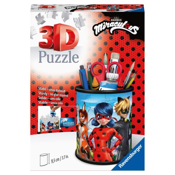 Puzzle 3D suport pixuri Miraculous 54 piese - RVS3D11278