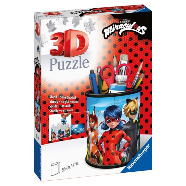 Puzzle 3D suport pixuri Miraculous 54 piese - RVS3D11278