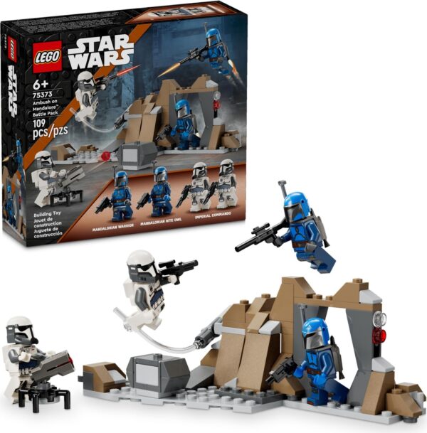 75373_boxprod_v39_sha LEGO® Star Wars™ - Pachet de lupta Ambuscada pe Mandalore™ 75373, 109 piese