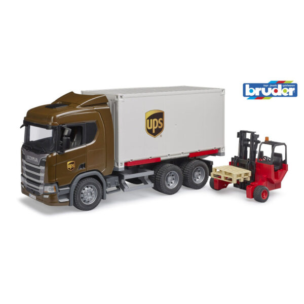 Bruder camion UPS Scania Super 560R si stivuitor - BR03582