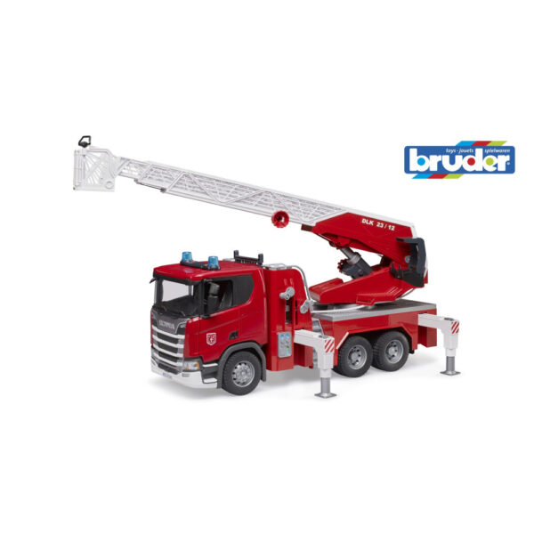 Bruder camion de pompieri Scania Super 560R cu scara pompa de apa si sirena - BR03591