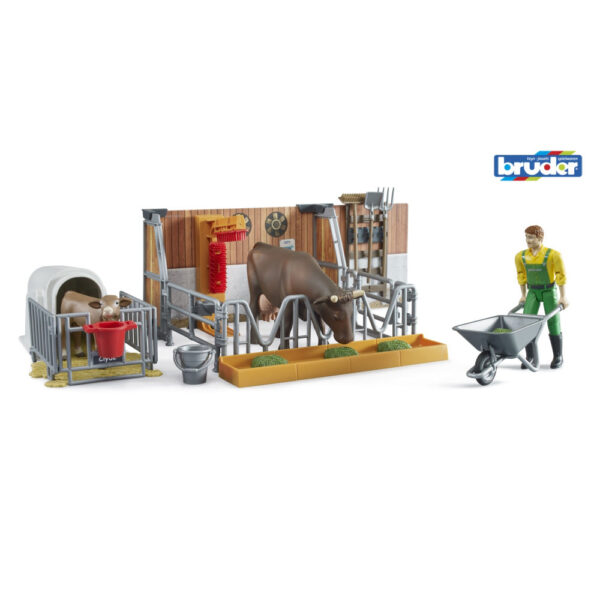 Bruder grajd cu vacute si fermier - BR62611