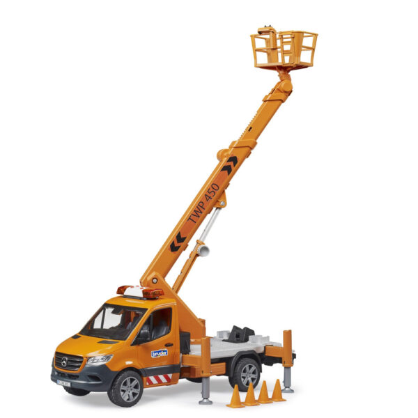 Bruder sprinter Mercedes Benz cu sirena si platforma - BR02679