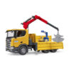 Bruder camion de constructii Scania Super 560R cu macara si 2 paleti - BR03551