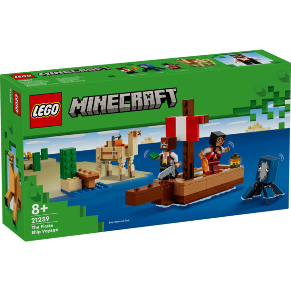 LEGO Minecraft - Calatorie pe corabia de pirati 21259, 166 piese