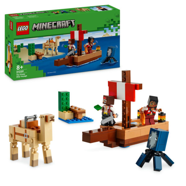 LEGO Minecraft - Calatorie pe corabia de pirati 21259, 166 piese