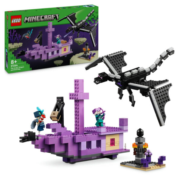 21264-lego-minecraft LEGO Minecraft - Dragon Ender si Corabia din End 21264, 657 piese