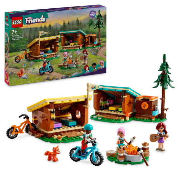 LEGO Friends - Cabane în tabara de aventuri 42624, 437 piese