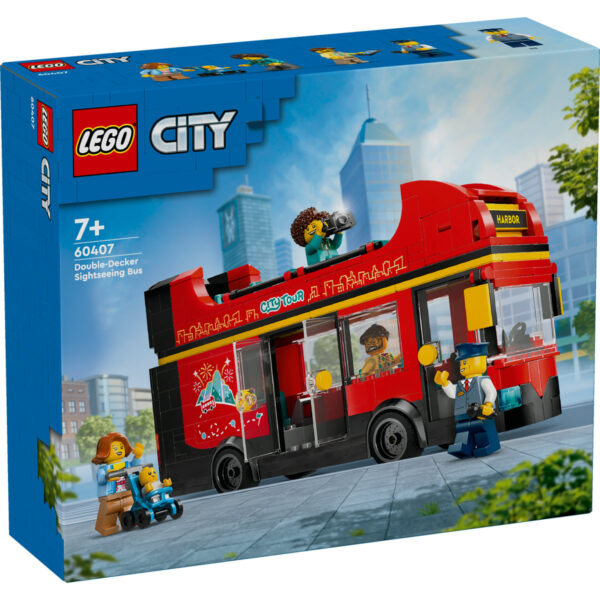 LEGO City - Autobuz turistic rosu cu etaj 60407, 384 piese