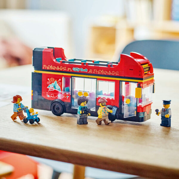 LEGO City - Autobuz turistic rosu cu etaj 60407, 384 piese
