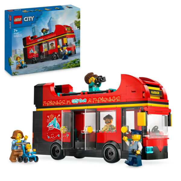 LEGO City - Autobuz turistic rosu cu etaj 60407, 384 piese