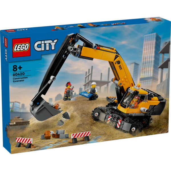 LEGO City - Excavator galben de constructii 60420, 633 piese