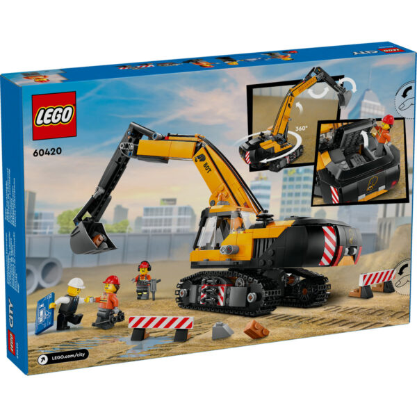 LEGO City - Excavator galben de constructii 60420, 633 piese