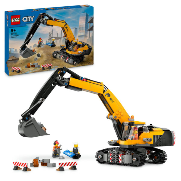 LEGO City - Excavator galben de constructii 60420, 633 piese
