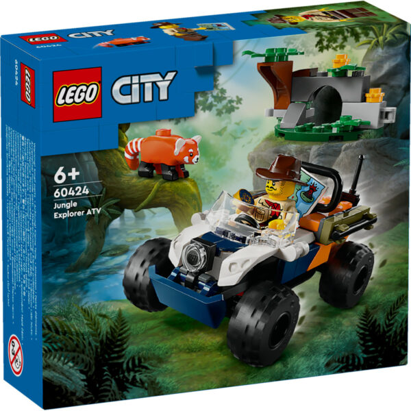 60424-lego-city-1 LEGO City - Exploratorul junglei pe ATV în cautarea unui panda rosu 60424, 92 piese