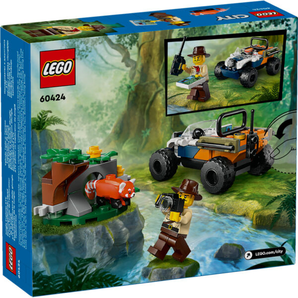 60424-lego-city-2 LEGO City - Exploratorul junglei pe ATV în cautarea unui panda rosu 60424, 92 piese
